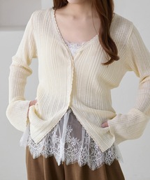 apres jour clair（アプレジュールクレア）の「【apres jour clair】レースニットカーディガン（カーディガン/ボレロ）」