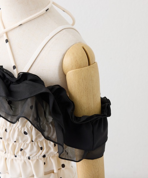 one after another NICE CLAUP(ワンアフターアナザーナイスクラップ)の「swimwear/フリルトップス+ミニスカート(水着・レディース・ドット/レッド/ブラック・FREE)」の4枚目の写真