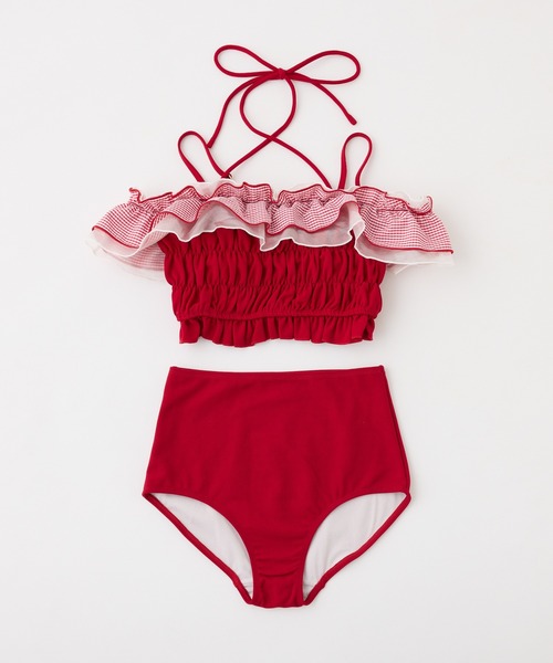 セール】swimwear/フリルトップス+ミニスカート（水着）｜one after