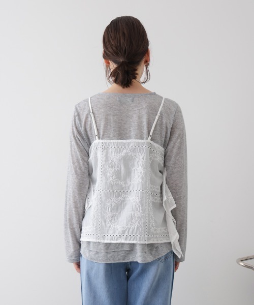 Bou Jeloud(ブージュルード)の「パッチワーク刺繍キャミソール(その他トップス・レディース・ブラック/オフホワイト・FREE)」の16枚目の写真