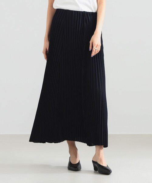 Demi-Luxe BEAMS(デミルクス ビームス)の「【8/6値下げ】イレギュラープリーツ スカート(スカート・レディース・オフホワイト/ネイビー・38/36)」の2枚目の写真