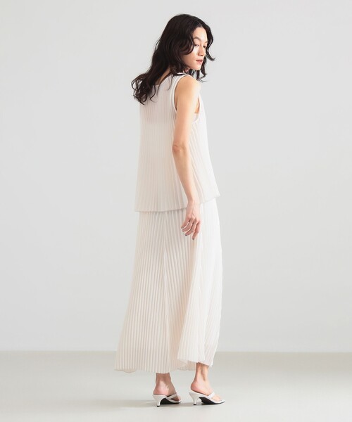 Demi-Luxe BEAMS(デミルクス ビームス)の「【8/6値下げ】イレギュラープリーツ スカート(スカート・レディース・オフホワイト/ネイビー・38/36)」の5枚目の写真