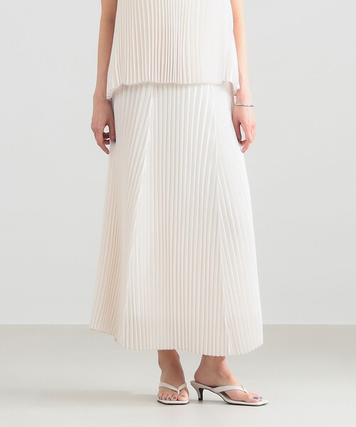 Demi-Luxe BEAMS(デミルクス ビームス)の「【8/6値下げ】イレギュラープリーツ スカート(スカート・レディース・オフホワイト/ネイビー・38/36)」の6枚目の写真