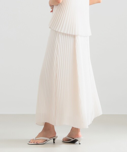 Demi-Luxe BEAMS(デミルクス ビームス)の「【8/6値下げ】イレギュラープリーツ スカート(スカート・レディース・オフホワイト/ネイビー・38/36)」の7枚目の写真