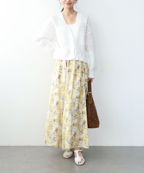 Jines（ジネス）の「フラワープリントヘムスカート（スカート・レディース・ブルー/イエロー・38）」の10枚目の写真