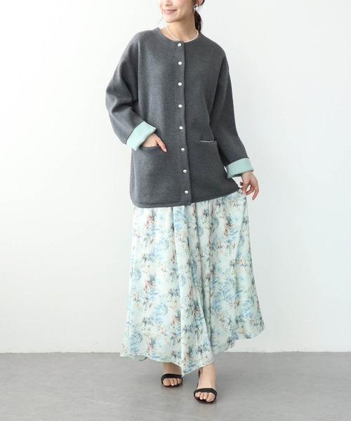 Jines（ジネス）の「フラワープリントヘムスカート（スカート・レディース・ブルー/イエロー・38）」の7枚目の写真