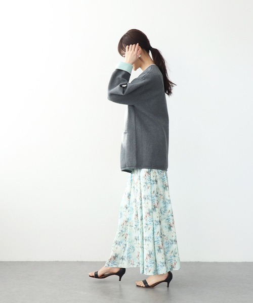 Jines（ジネス）の「フラワープリントヘムスカート（スカート・レディース・ブルー/イエロー・38）」の8枚目の写真