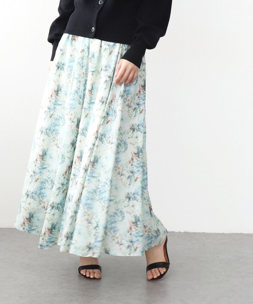 Jines（ジネス）の「フラワープリントヘムスカート（スカート・レディース・ブルー/イエロー・38）」の6枚目の写真