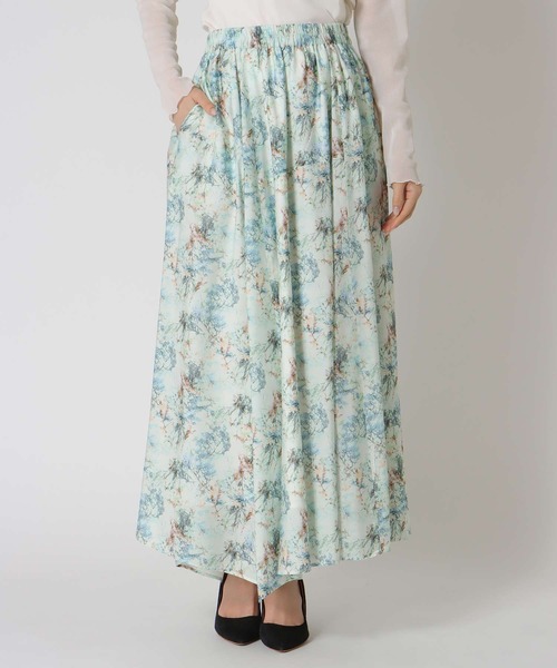 Jines（ジネス）の「フラワープリントヘムスカート（スカート・レディース・ブルー/イエロー・38）」の18枚目の写真