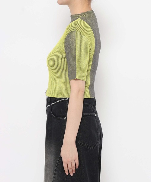 HARE（ハレ）の「マルチカラータイトニットトップス(HARE)（ニット/セーター・レディース・ブルー/イエロー・FREE）」の13枚目の写真