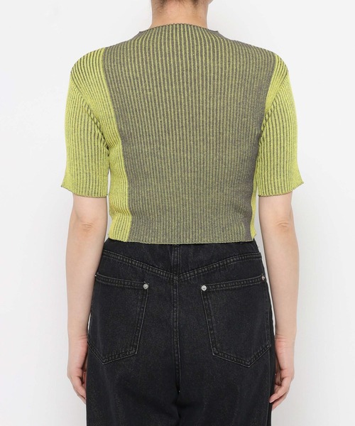 HARE（ハレ）の「マルチカラータイトニットトップス(HARE)（ニット/セーター・レディース・ブルー/イエロー・FREE）」の14枚目の写真