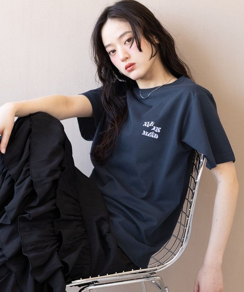 RAGEBLUE（レイジブルー）の「フロントロゴプリントTシャツ（Tシャツ/カットソー・レディース・ブルー/ホワイト/ネイビー・FREE）」の2枚目の写真