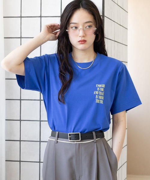 RAGEBLUE（レイジブルー）の「フロントロゴプリントTシャツ（Tシャツ/カットソー・レディース・ブルー/ホワイト/ネイビー・FREE）」の3枚目の写真