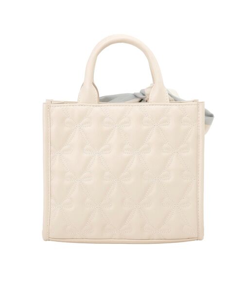 Maison de FLEUR(メゾンドフルール)の「スカーフ付きリボンキルティング2Wayスクエアトート(ハンドバッグ・レディース・ブラック/アイボリー/ピンク・FREE)」の9枚目の写真