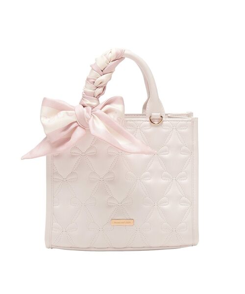 Maison de FLEUR(メゾンドフルール)の「スカーフ付きリボンキルティング2Wayスクエアトート(ハンドバッグ・レディース・ブラック/アイボリー/ピンク・FREE)」の22枚目の写真