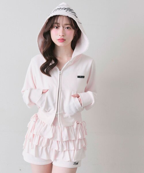 OLIVE des OLIVE（オリーブデオリーブ）の「フード刺繍ロゴパーカー（パーカー・レディース・トップグレー/ドット/ピンク・FREE）」の21枚目の写真