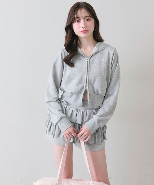 OLIVE des OLIVE（オリーブデオリーブ）の「フード刺繍ロゴパーカー（パーカー・レディース・トップグレー/ドット/ピンク・FREE）」の10枚目の写真