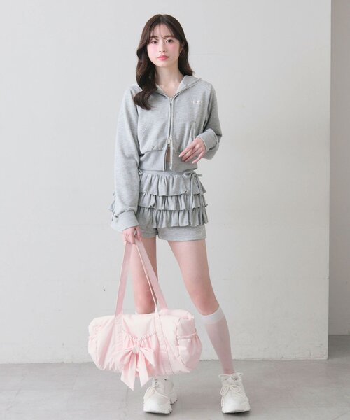 OLIVE des OLIVE（オリーブデオリーブ）の「フード刺繍ロゴパーカー（パーカー・レディース・トップグレー/ドット/ピンク・FREE）」の11枚目の写真