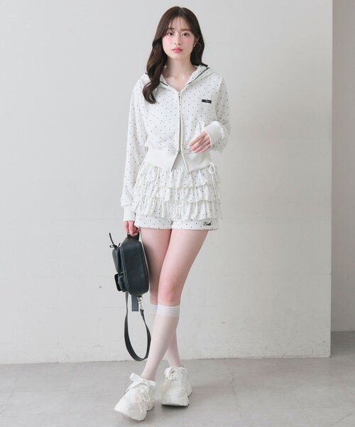 OLIVE des OLIVE（オリーブデオリーブ）の「フード刺繍ロゴパーカー（パーカー・レディース・トップグレー/ドット/ピンク・FREE）」の18枚目の写真