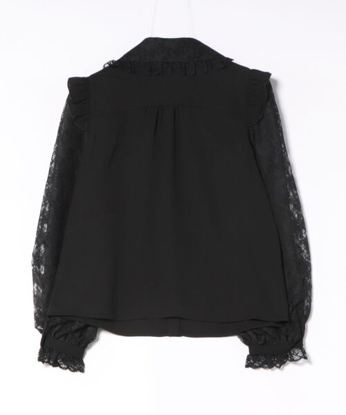 Secret Honey（シークレットハニー）の「ギャザーラッフルレース袖ブラウス（シャツ/ブラウス・レディース・ブラック/オフホワイト・MEDIUM）」の13枚目の写真