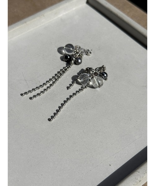 tone(トーン)の「【musk】ロングボールチェーンピアス(MA)(ピアス(両耳用)・レディース・シルバー・FREE)」の6枚目の写真
