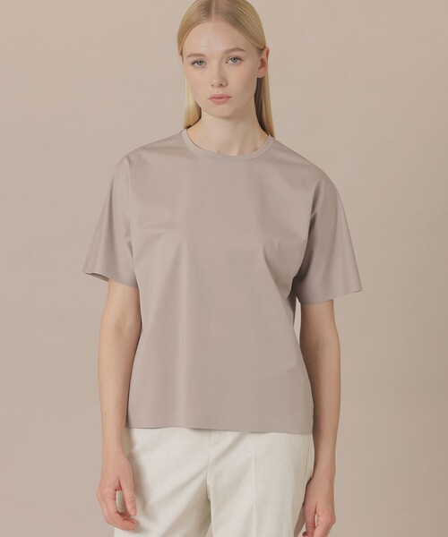 MACKINTOSH LONDON（マッキントッシュ ロンドン）の「【婦人画報4月号掲載】【The Essential Collection】プレーティング天竺Tシャツ（Tシャツ/カットソー・レディース・ベージュ/ピンク系その他2/ブラック/オフホワイト・38）」の3枚目の写真