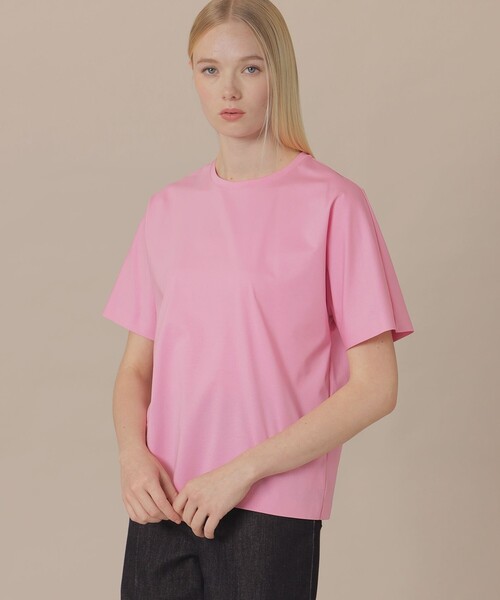 MACKINTOSH LONDON（マッキントッシュ ロンドン）の「【婦人画報4月号掲載】【The Essential Collection】プレーティング天竺Tシャツ（Tシャツ/カットソー・レディース・ベージュ/ピンク系その他2/ブラック/オフホワイト・38）」の4枚目の写真