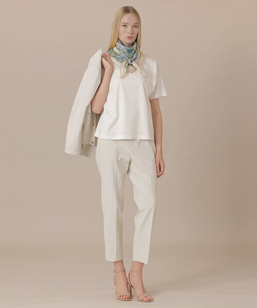 MACKINTOSH LONDON（マッキントッシュ ロンドン）の「【婦人画報4月号掲載】【The Essential Collection】プレーティング天竺Tシャツ（Tシャツ/カットソー・レディース・ベージュ/ピンク系その他2/ブラック/オフホワイト・38）」の5枚目の写真