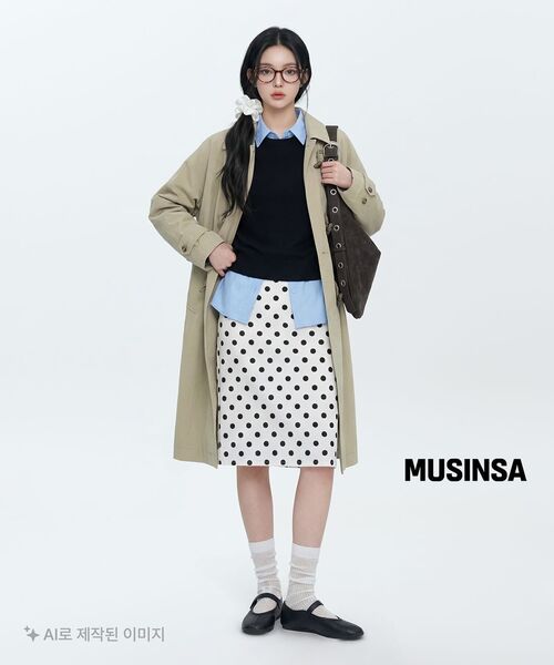 MUSINSA STANDARD WOMAN（ムシンサスタンダードウーマン）の「ウィメンズポルカドットニーレングススカート[クリーム]（スカート・レディース・その他・X-SMALL/SMALL/MEDIUM/LARGE）」の19枚目の写真