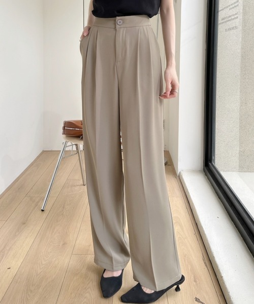 Ada.（エイダ）の「2タック ワイドデザイン スラックス（スラックス・レディース・ピンク/グレー/ベージュ/ブラック・M/S）」の4枚目の写真