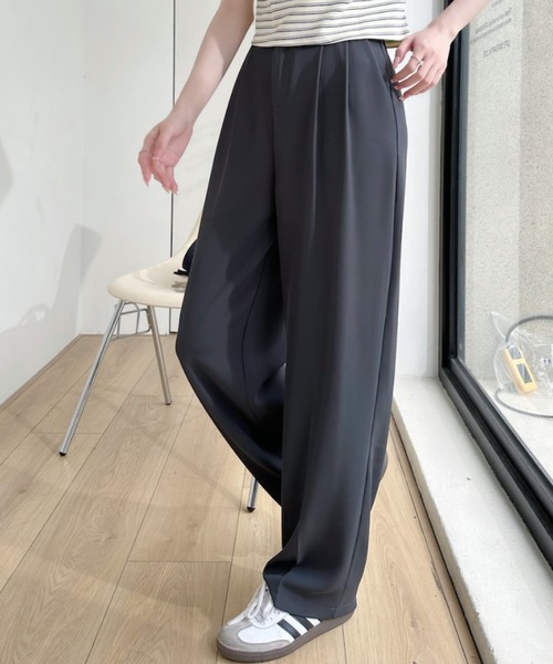 Ada.（エイダ）の「2タック ワイドデザイン スラックス（スラックス・レディース・ピンク/グレー/ベージュ/ブラック・M/S）」の20枚目の写真