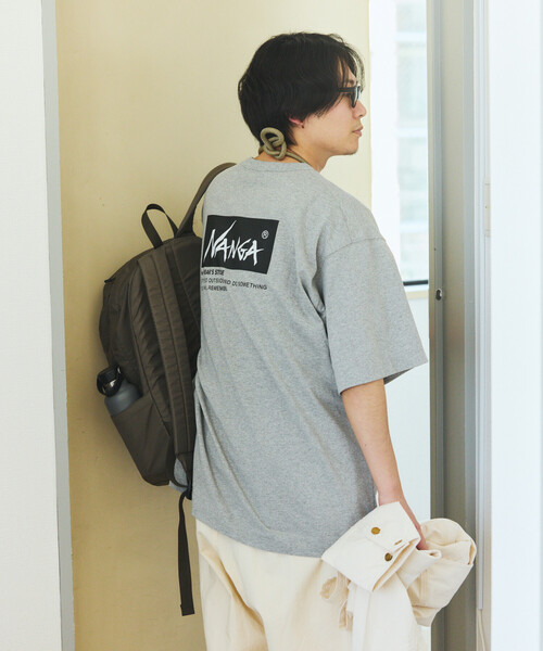 NANGA(ナンガ)の「NANGA × FREAK'S STORE/ナンガ × フリークスストア 別注 刺繍 ECO HYBRID LOGO TEE エコハイブリッド ルーズフィット ロゴ 刺繍Tシャツ(Tシャツ/カットソー・メンズ・ブラック/ホワイト/グレー・LARGE/MEDIUM)」の3枚目の写真