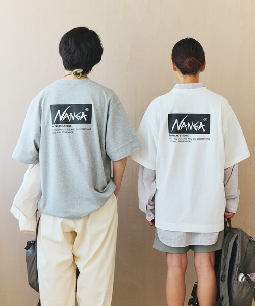 NANGA(ナンガ)の「NANGA × FREAK'S STORE/ナンガ × フリークスストア 別注 刺繍 ECO HYBRID LOGO TEE エコハイブリッド ルーズフィット ロゴ 刺繍Tシャツ(Tシャツ/カットソー・メンズ・ブラック/ホワイト/グレー・LARGE/MEDIUM)」の9枚目の写真