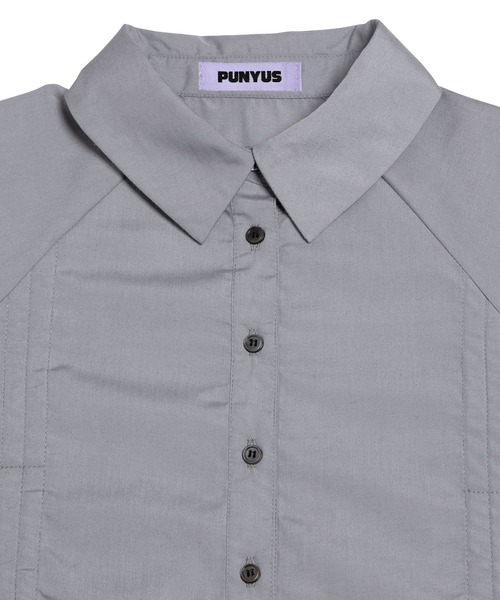 PUNYUS(プニュズ)の「クロップド丈ドロストシャツ(シャツ/ブラウス・レディース・グレー/ブルー/ブラック・5/4/3/2/1)」の8枚目の写真