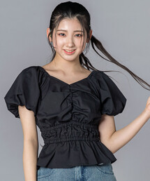 ZIDDY | 2WAYオフショルダーシャーリングトップスブラウス(130~160cm)(シャツ/ブラウス)