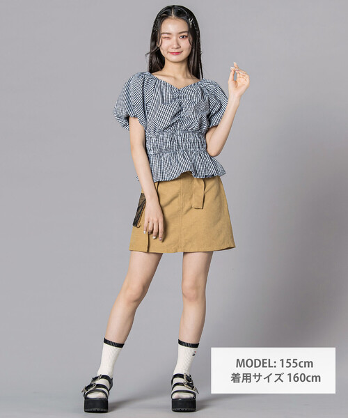 ZIDDY（ジディ）の「2WAYオフショルダーシャーリングトップスブラウス(130~160cm)（シャツ/ブラウス・キッズ・ブラック/ブラック系その他・FREE/140cm/130cm/150cm）」の12枚目の写真