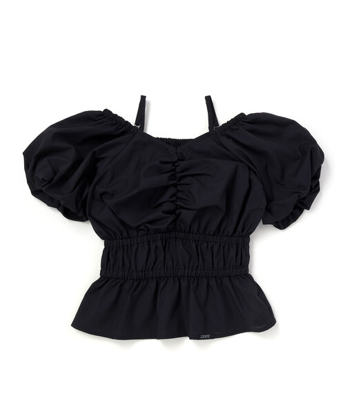 ZIDDY（ジディ）の「2WAYオフショルダーシャーリングトップスブラウス(130~160cm)（シャツ/ブラウス・キッズ・ブラック/ブラック系その他・FREE/140cm/130cm/150cm）」の19枚目の写真