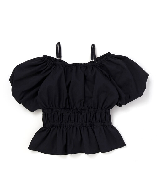 ZIDDY（ジディ）の「2WAYオフショルダーシャーリングトップスブラウス(130~160cm)（シャツ/ブラウス・キッズ・ブラック/ブラック系その他・FREE/140cm/130cm/150cm）」の20枚目の写真