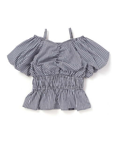 ZIDDY（ジディ）の「2WAYオフショルダーシャーリングトップスブラウス(130~160cm)（シャツ/ブラウス・キッズ・ブラック/ブラック系その他・FREE/140cm/130cm/150cm）」の21枚目の写真