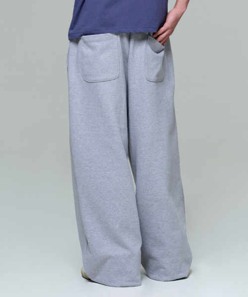 ERA(エラ)の「UNISEX ERA WIDE JOGGER SWEATPANTS - MELANGE GRAY(スウェットパンツ・レディース・グレー・LARGE/MEDIUM/SMALL)」の5枚目の写真