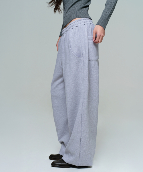 ERA(エラ)の「UNISEX ERA WIDE JOGGER SWEATPANTS - MELANGE GRAY(スウェットパンツ・レディース・グレー・LARGE/MEDIUM/SMALL)」の10枚目の写真