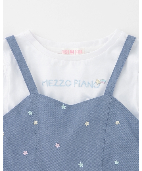 mezzo piano(メゾピアノ)の「肩開き半袖Tシャツ&星キャミワンピースセット(ワンピース・キッズ・ラベンダー/サックスブルー・120cm/130cm/110cm/140cm)」の5枚目の写真