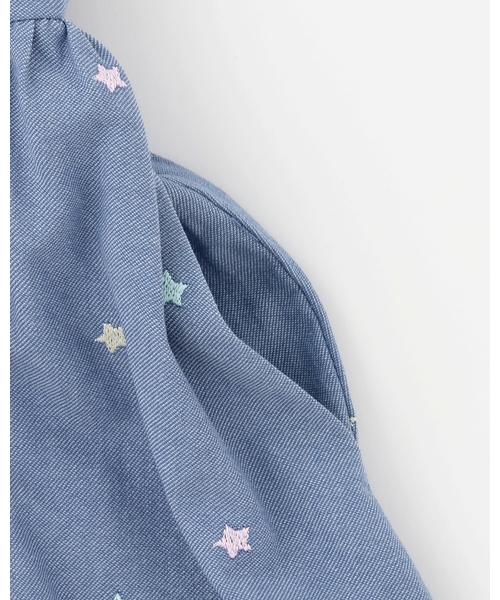 mezzo piano(メゾピアノ)の「肩開き半袖Tシャツ&星キャミワンピースセット(ワンピース・キッズ・ラベンダー/サックスブルー・120cm/130cm/110cm/140cm)」の7枚目の写真