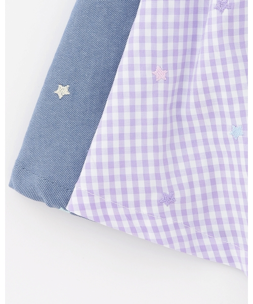 mezzo piano(メゾピアノ)の「肩開き半袖Tシャツ&星キャミワンピースセット(ワンピース・キッズ・ラベンダー/サックスブルー・120cm/130cm/110cm/140cm)」の10枚目の写真