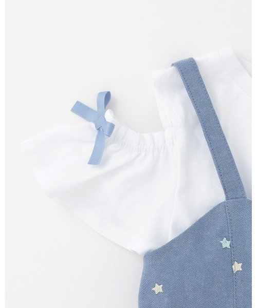 mezzo piano(メゾピアノ)の「肩開き半袖Tシャツ&星キャミワンピースセット(ワンピース・キッズ・ラベンダー/サックスブルー・120cm/130cm/110cm/140cm)」の12枚目の写真