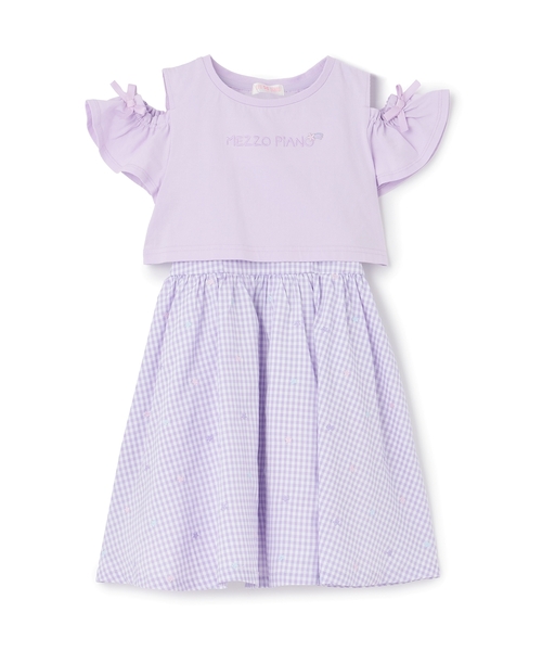 mezzo piano(メゾピアノ)の「肩開き半袖Tシャツ&星キャミワンピースセット(ワンピース・キッズ・ラベンダー/サックスブルー・120cm/130cm/110cm/140cm)」の22枚目の写真