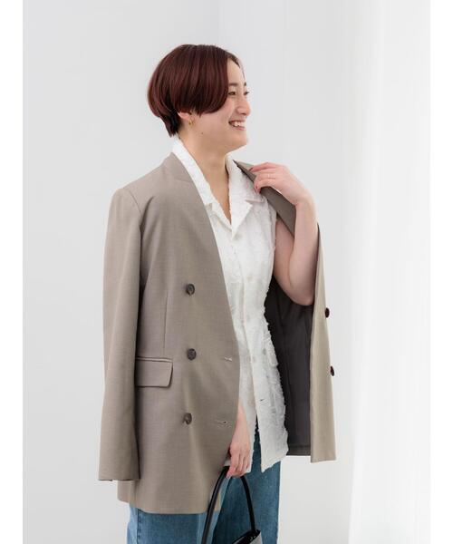 Te chichi（テチチ）の「カットジャガードジレ（ベスト・レディース・ブラック/オフホワイト・F）」の5枚目の写真