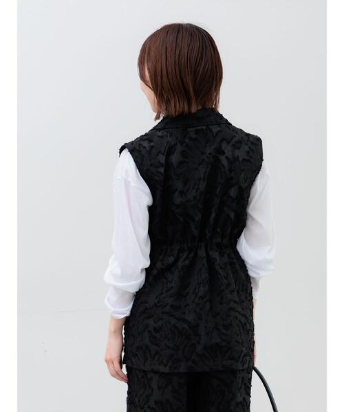 Te chichi（テチチ）の「カットジャガードジレ（ベスト・レディース・ブラック/オフホワイト・F）」の10枚目の写真