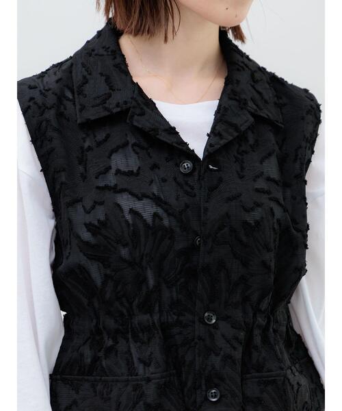 Te chichi（テチチ）の「カットジャガードジレ（ベスト・レディース・ブラック/オフホワイト・F）」の12枚目の写真