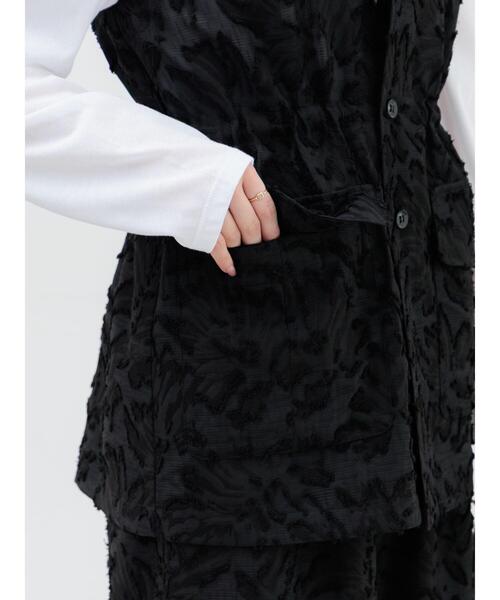 Te chichi（テチチ）の「カットジャガードジレ（ベスト・レディース・ブラック/オフホワイト・F）」の13枚目の写真